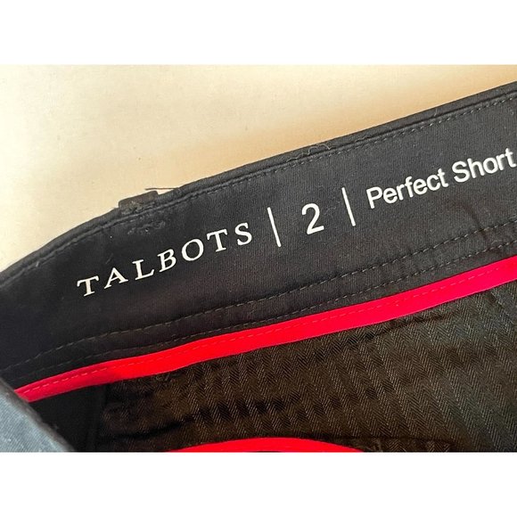 Talbots Womens Perfect Shorts Mid Rise Stretch Summer Casual Solid Black Size 2 - Picture 8 of 10